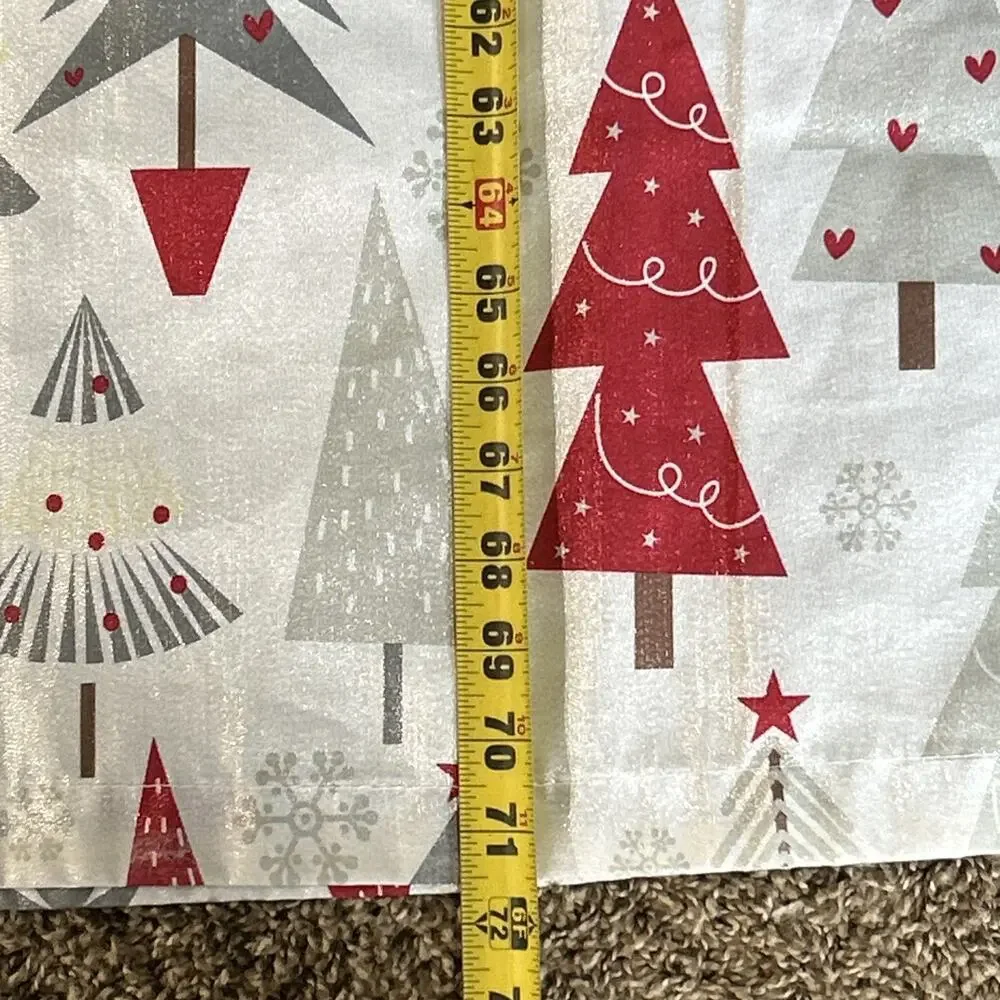Christmas Tree Fabric Shower Curtain 6FT Silver Holiday Winter Bathroom Decor